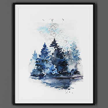 Sleek Black Framed Art 3D model image 1 