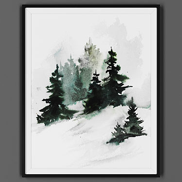 Black Framed Artwork 3D model image 1 