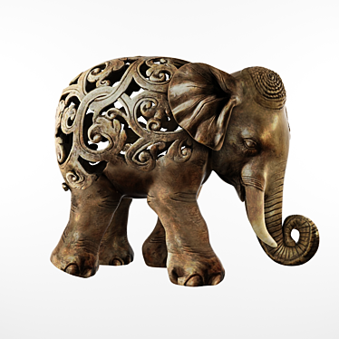 Royal Elephant Figurine 3D model image 1 