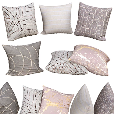 Elegant Cushion Set for Sofa 3D model image 1 