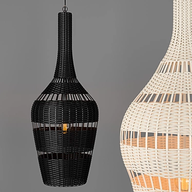 Montauk Rattan Teardrop Pendant 3D model image 1 