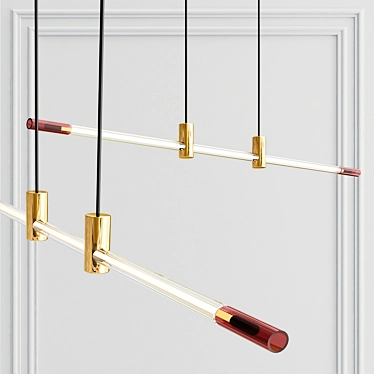 RA LED Line Linear Suspension: Contemporary Stylish Lighting 3D model image 1 