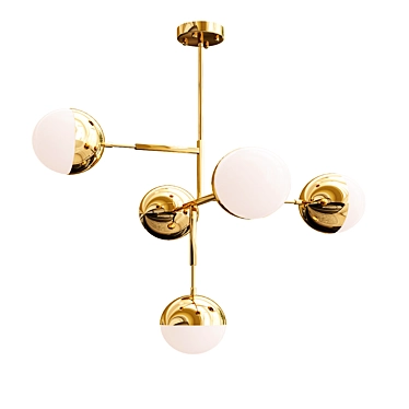 Stunning Brass Glass Ball Pendant 3D model image 1 