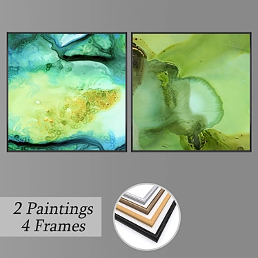 Elegant Wall Art Set with Multiple Frames 3D model image 1 