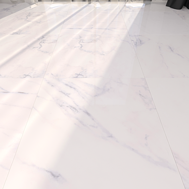 Elegant Carrara White Marble Flooring 3D model image 1 