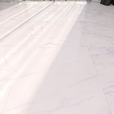 Elegant Carrara White Marble Flooring 3D model image 1 