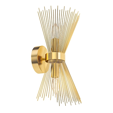 Golden Starburst Wall Sconce 3D model image 1 