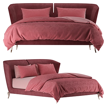 Pink Contour Bed 3D model image 1 