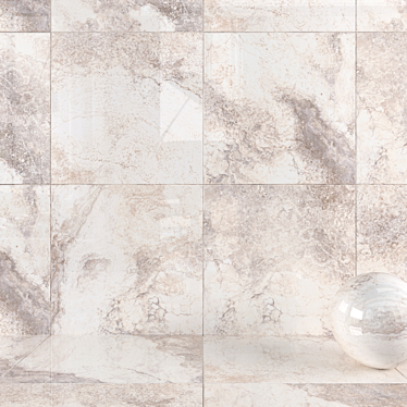 Marble Wall Tile Set Ivory 3D model image 1 