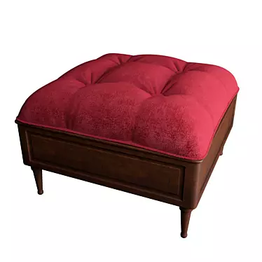 Vintage Carriage Style Pouf 3D model image 1 