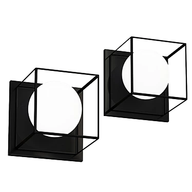 Contour Cube Glass Wall Sconce 3D model image 1 
