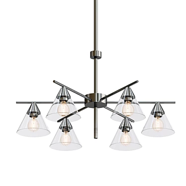 Elegant Glass Pendant Chandelier 3D model image 1 