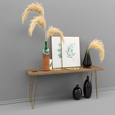 Elegant Pampas Decor Set 3D model image 1 