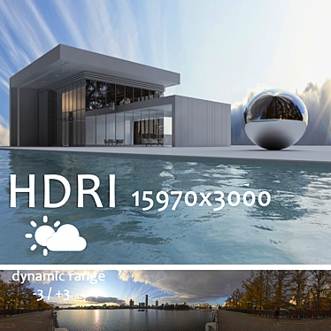 HDRI Cityscape: Poolside Illumination 3D model image 1 