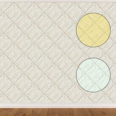 Title: Seamless Wallpaper Set (3 Colors) 3D model image 1 