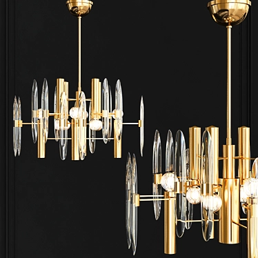 Elegant Sciolari Chandelier: Hollywood Regency Glam 3D model image 1 