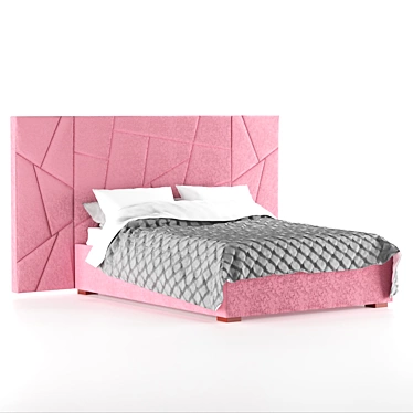 Pink Vincent Bed with Lift Mechanism 3D model image 1 