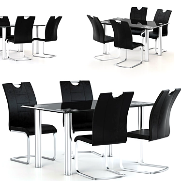 Elegance Set: Sabina Chair & Dakar Table 3D model image 1 