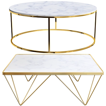 Luxury Gatsby Marble Coffee Table 3D model image 1 