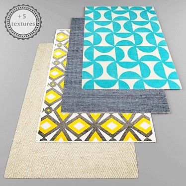 Modern Style Rug Set + 5 Texture Variations 3D model image 1 