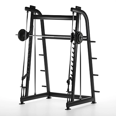 Versatile Smith Machine: Unrigged Gym Essential 3D model image 1 