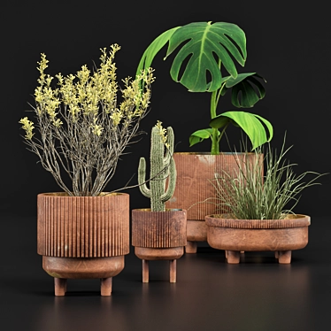 Elegant Floral Stand Bowl 3D model image 1 