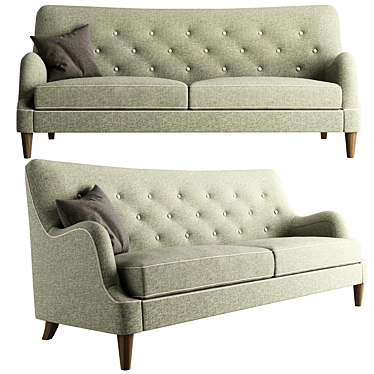 Elegant West Elm Livingston Sofa 3D model image 1 