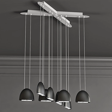 Sleek LED Metal Pendant Light 3D model image 1 