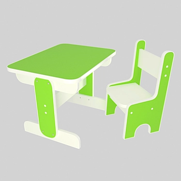 Littlyman Kids Table & Chair 3D model image 1 