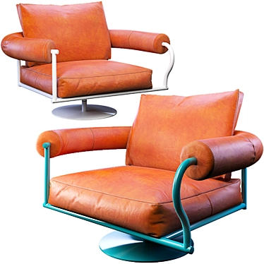 Modern Swivel Armchair: Sleek Design and Premium Materials 3D model image 1 