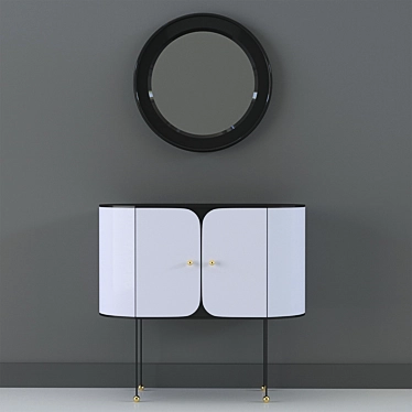 Modern Console With Round Mirror