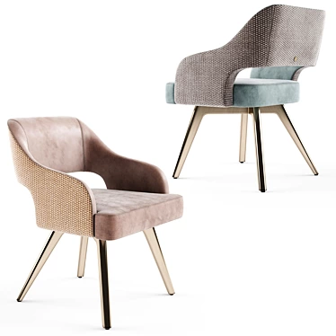 Elegant Adria Velvet Chair: Vintage-inspired Design, Quality Craftsmanship 3D model image 1 