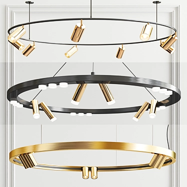 Odeon Superloop Chandelier - Versatile Lighting Solution 3D model image 1 