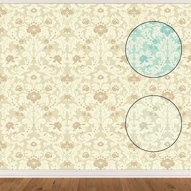 Seamless Wallpaper Set in 3 Colors 3D model image 1 