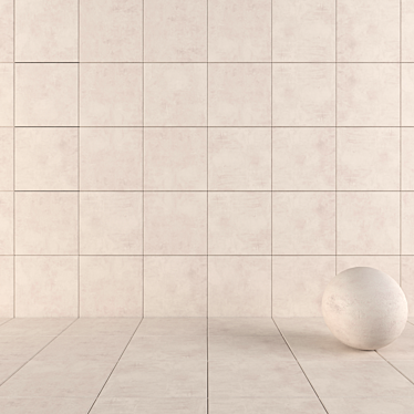 Ares Ivory Concrete Wall Tiles 3D model image 1 