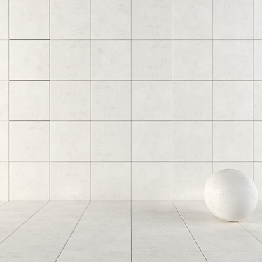 Elegant White Concrete Tiles 3D model image 1 