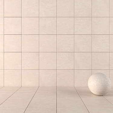 Modern Beige Concrete Wall Tiles 3D model image 1 