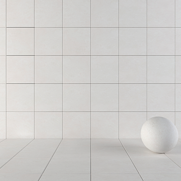 Basalt White Concrete Tiles 3D model image 1 