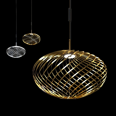 Tom Dixon Spring Pendant: Brass & Silver 3D model image 1 