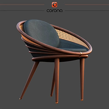 Exquisite Ndebele Dining Chair 3D model image 1 