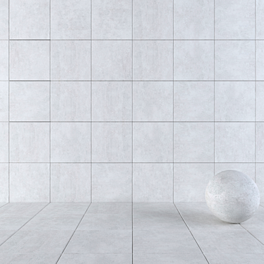 Cemento White Concrete Tiles: Modern Elegance for Your Walls 3D model image 1 