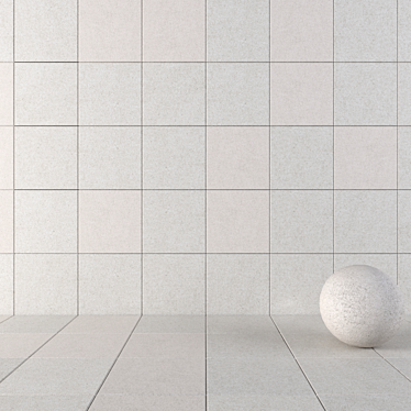 Euro Greige Concrete Wall Tiles: Multi-Texture Set 3D model image 1 