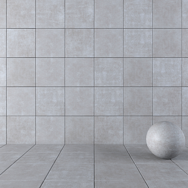 Industrial Chic Concrete Wall Tiles 3D model image 1 