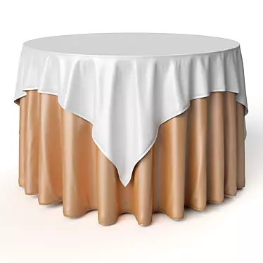 Oriental Round Tablecloth - Elegant Dining Solution 3D model image 1 