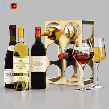 Sleek Metal Wine Rack: Stylish Storage Solution 3D model image 1 