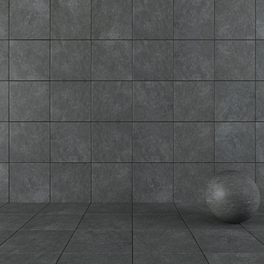 Cumulus Black Concrete Wall Tiles 3D model image 1 