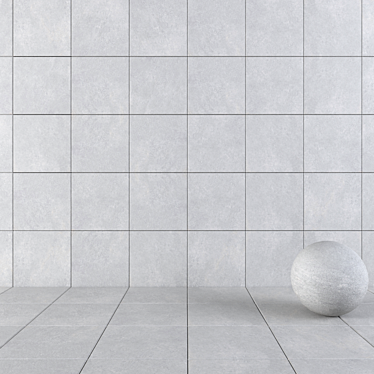 Cumulus Grey Concrete Wall Tiles 3D model image 1 