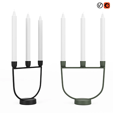 Contemporary Muuto Open Candelabra 3D model image 1 