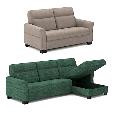 Belgian Eklipso Sofa: Stylish & Versatile! 3D model image 1 