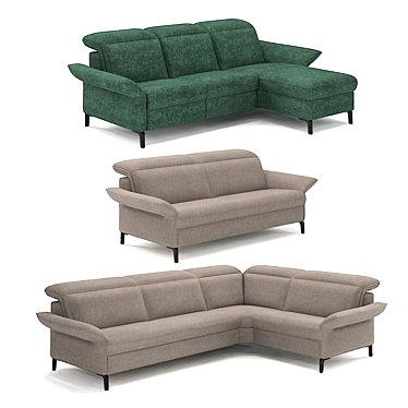 Luxurious Adjustable Belgian Sofa: Juno 3D model image 1 